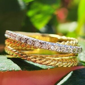 David Yurman 18Kt Diamond Bypass Ring Size 5.5